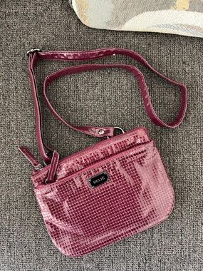 Relic plum sequin crossbody bag